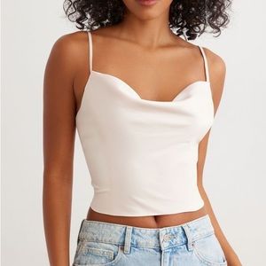 Salley Satin Cowl Neck Top